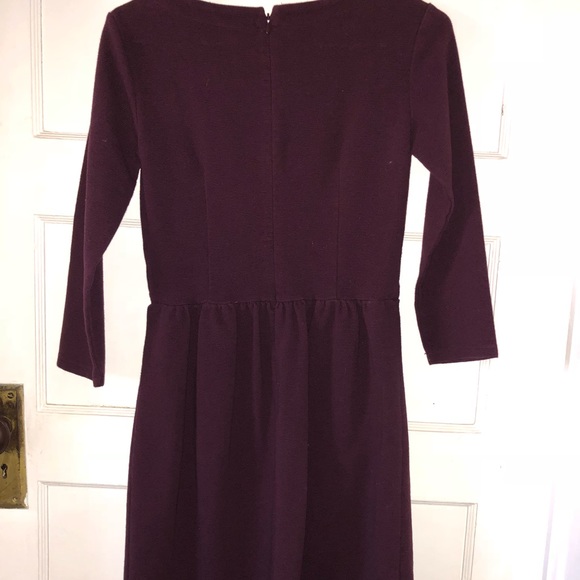 LOFT Burgundy Skater Dress, Size 0 Regular - Picture 5 of 5
